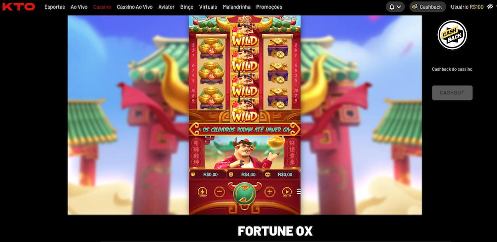 Jogo Fortune Ox no KTO Cassino site official.